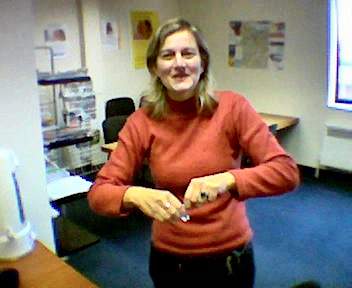 Patricia cleaning a teaspoon