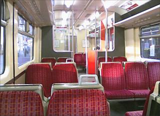 class 455 interior with SWT moquette