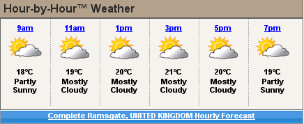 The weather forecast for our day out in Ramsgate