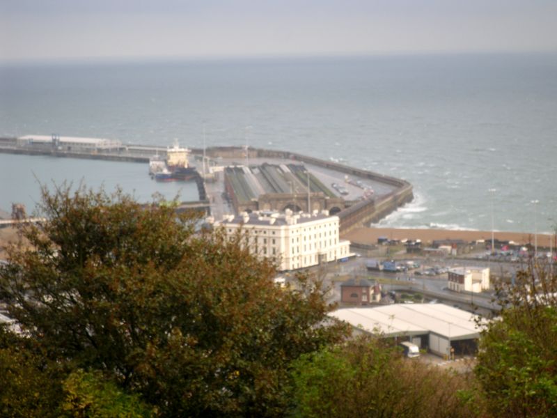 Dover harbour station from Western Heights