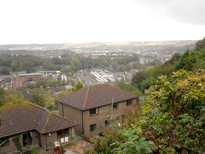 Looking down at Dover Priory station