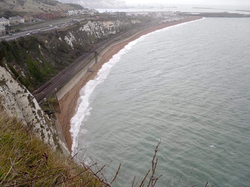 Looking down at the railway lines