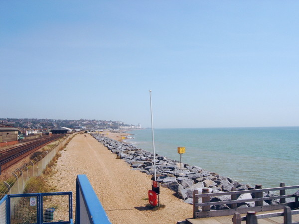 Looking back towards St Leonards from the bridge across the railway