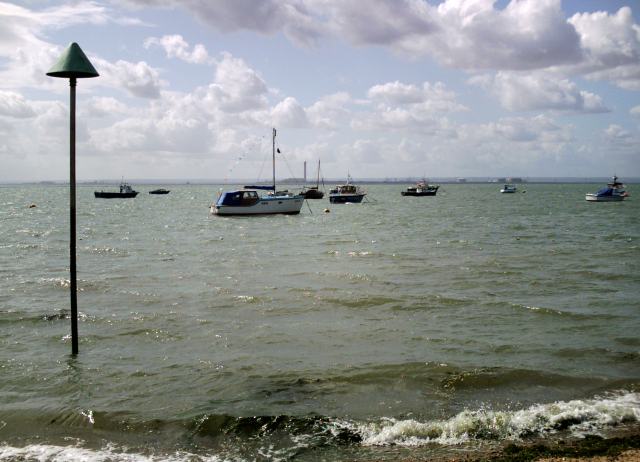 Boats anchored near Thorpe Bay