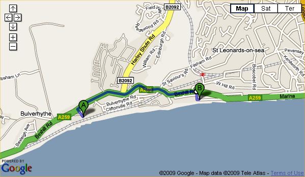 Google map of route