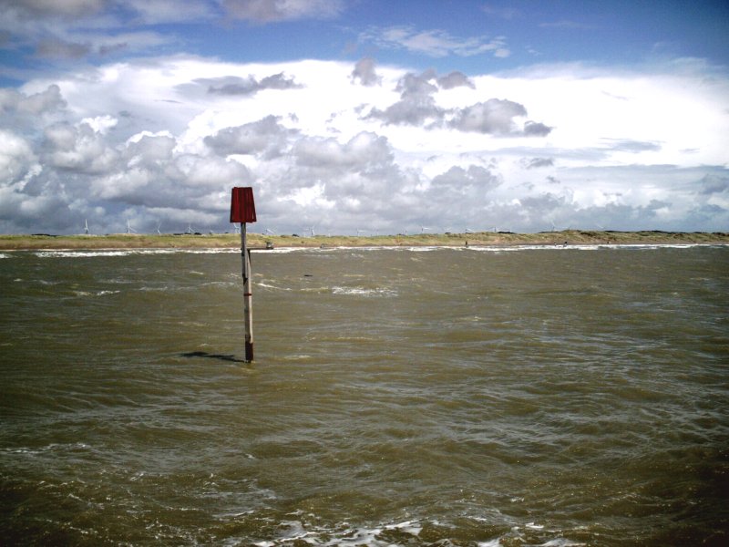 Camber sands at high tide