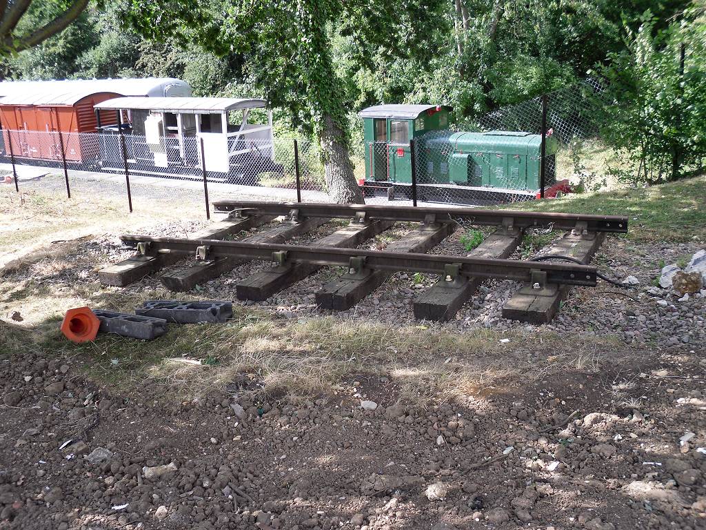 Track panel with shunter in the background - Ongar station 17th July 2010