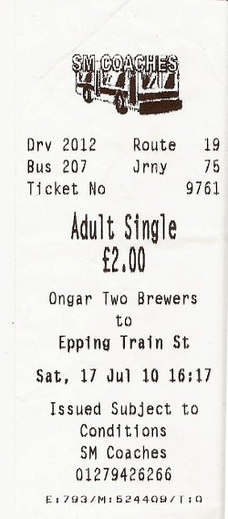 Ticket from Ongar to Epping