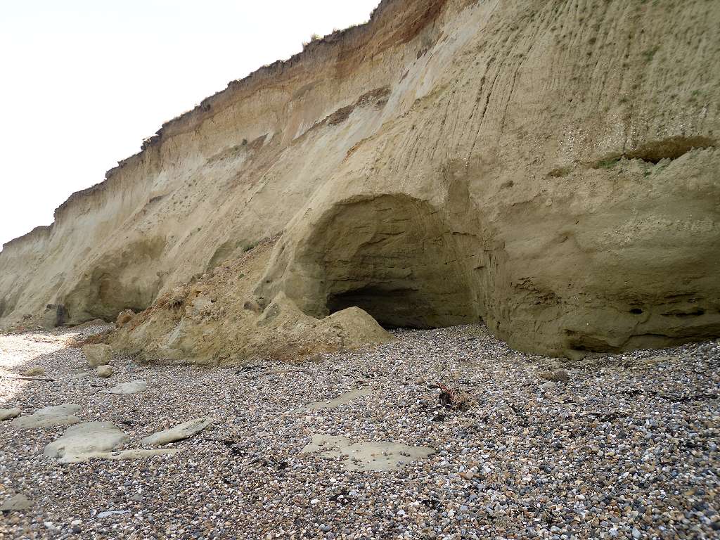 cave in the cliff face