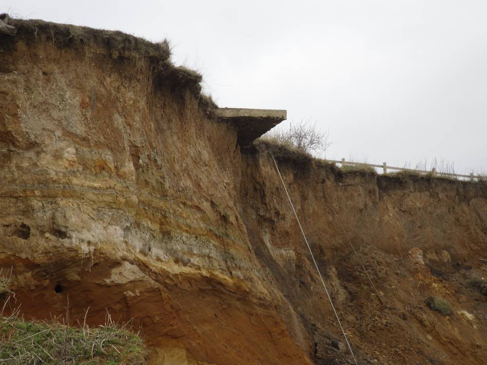 stratification in the cliffs at The Naze