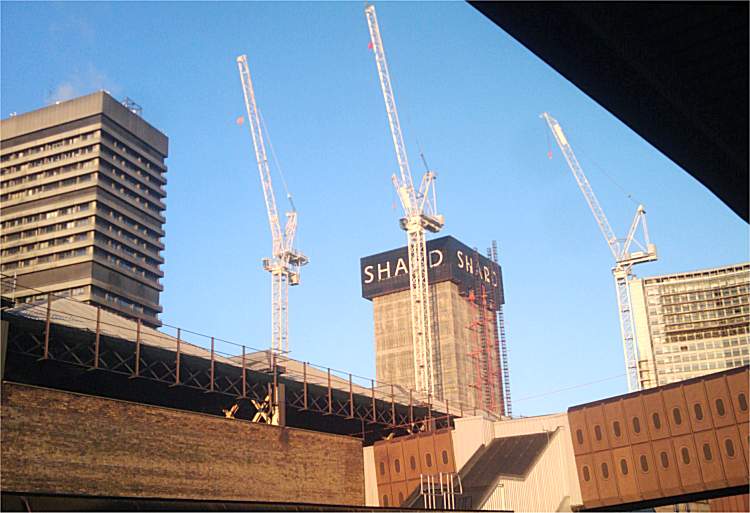 The Shard under construction taken from platform 6 of London Bridge Station 1/3/2010