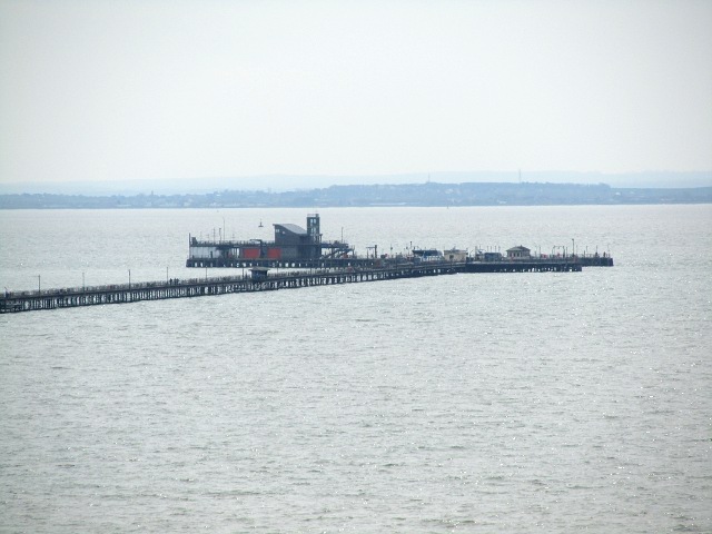 view looking down on Southend Pier