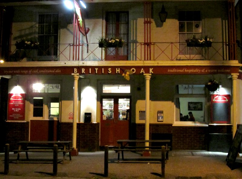 The British Oak, Blackheath, after dark