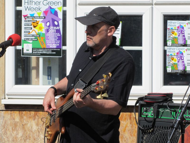 Hither Green local lad Steve on bass guitar