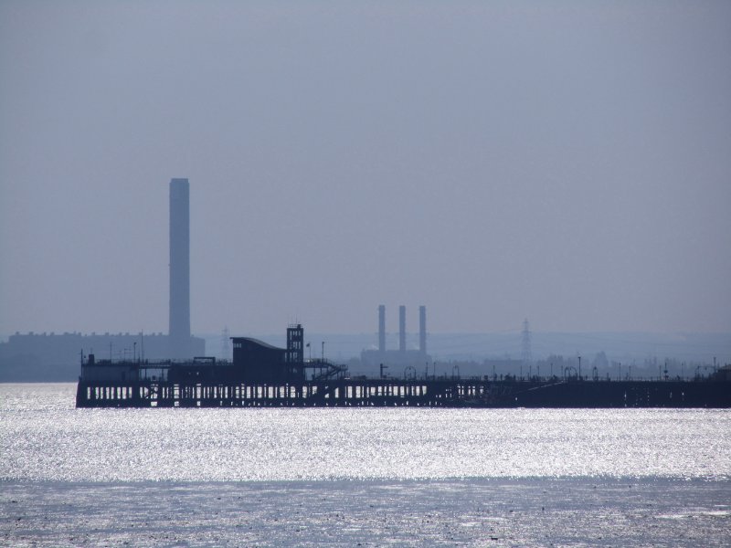 Southend pier and the Isle of Grain beyond it