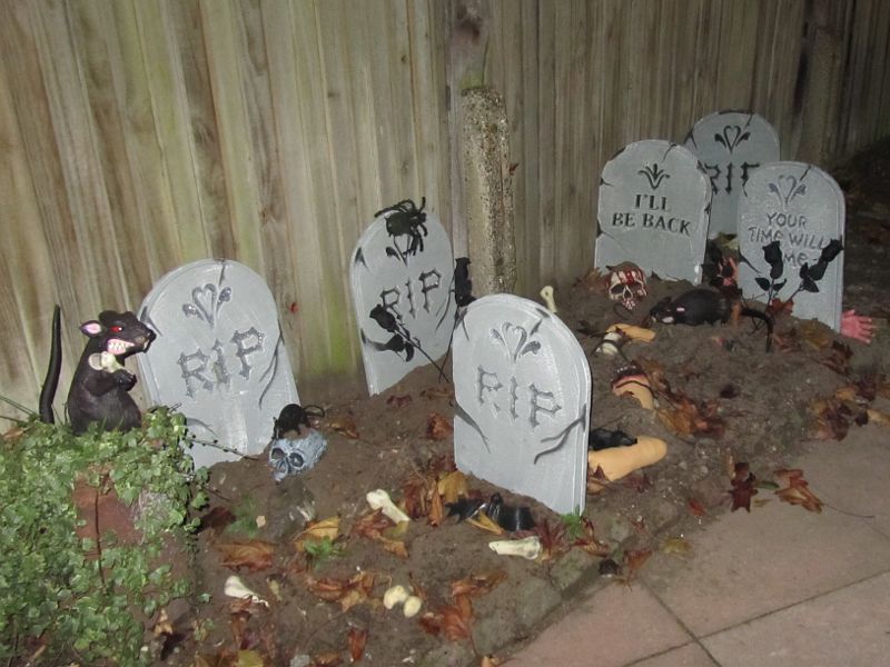 graves in The British Oak beer garden