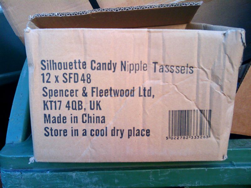 box of nipple tasssels (sic)