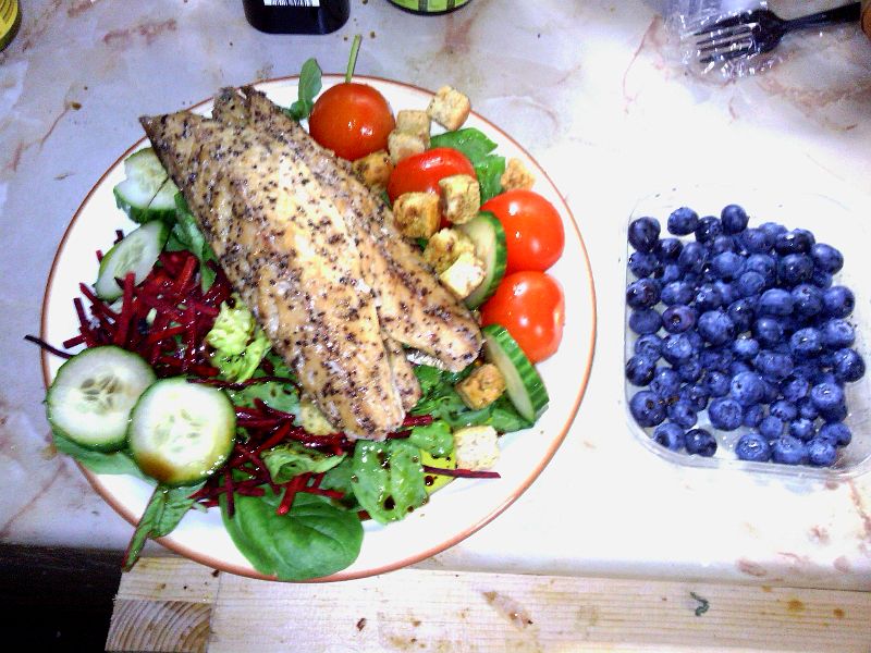 dinner - mackerel salad - 19th June 2012