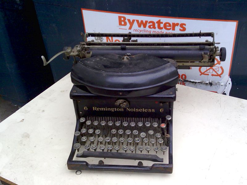 antique remington typewriter spotted being dumped