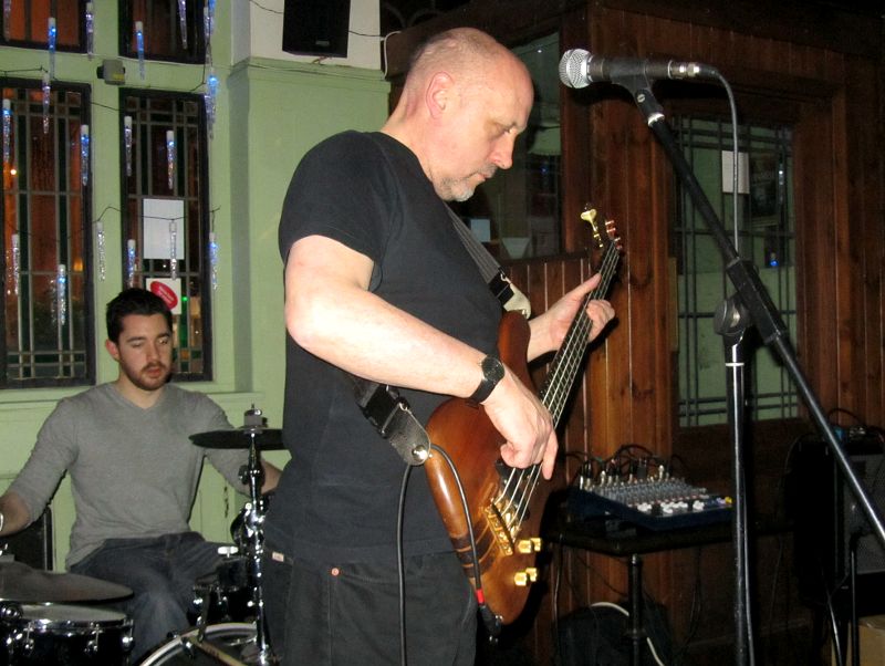 Steve Cox on the bass, with Guy Harris on drums behind