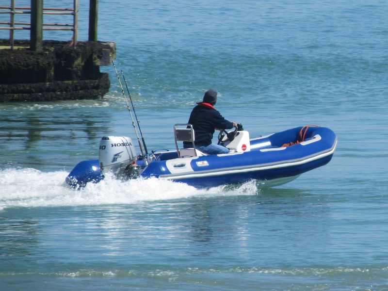 speedboat on the river Rother in Sussex