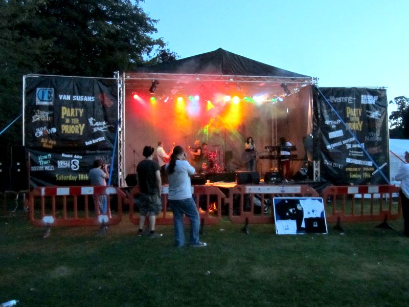 night falls as Chain do their set at Party In The Priory 2012