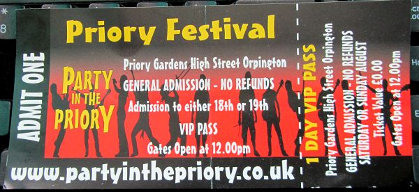 VIP ticket for Party In The Priory 2012