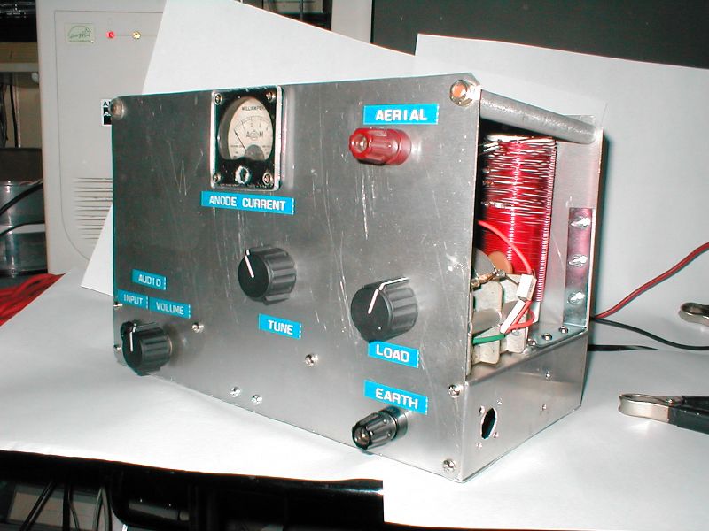 medium wave transmitter built in the style of a typical 1970s pirate radio station