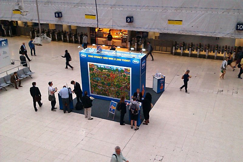 Tetley tea stand Waterloo Station
                  concourse Wednesday 28th August 2013