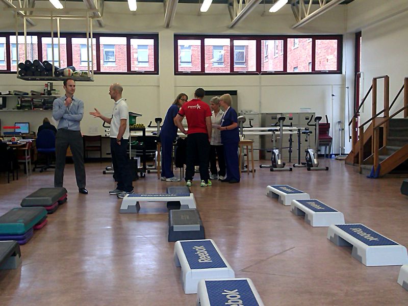 Inside the gym at Lewisham Hospital physiotherapy department