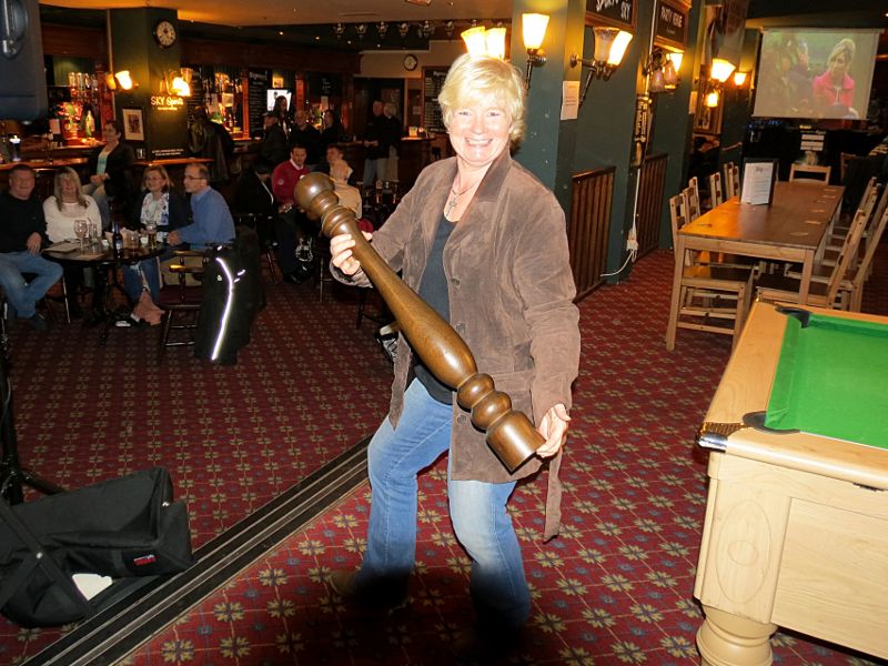 dancing with a giant pepper mill