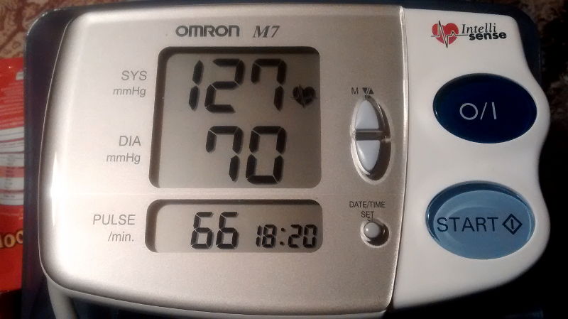 Unusually low blood pressure for me - 13th January 2014