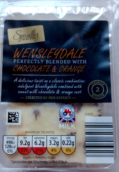 chocolate and orange wensleydale cheese