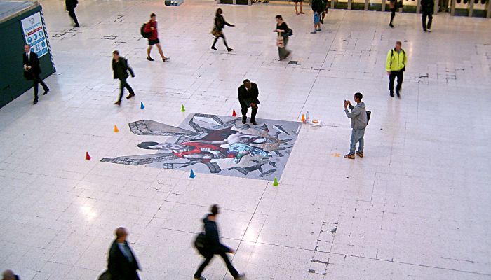 new artwork on Waterloo
                      concourse