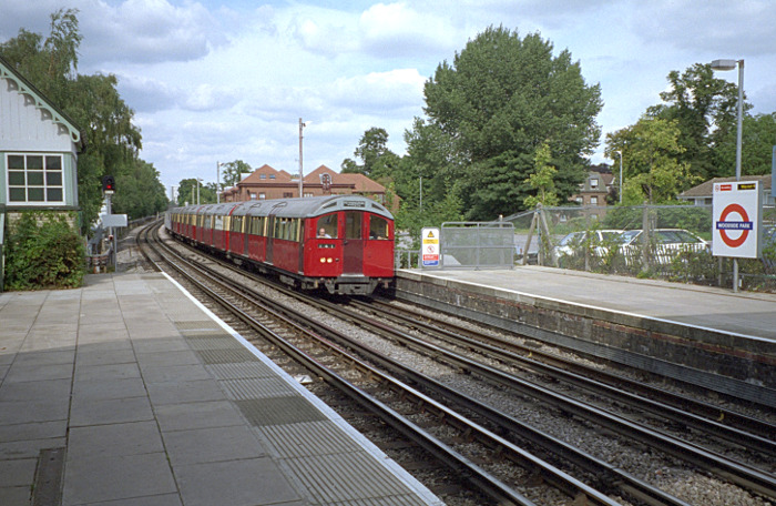 59 stock train at
                      Woodside Park station