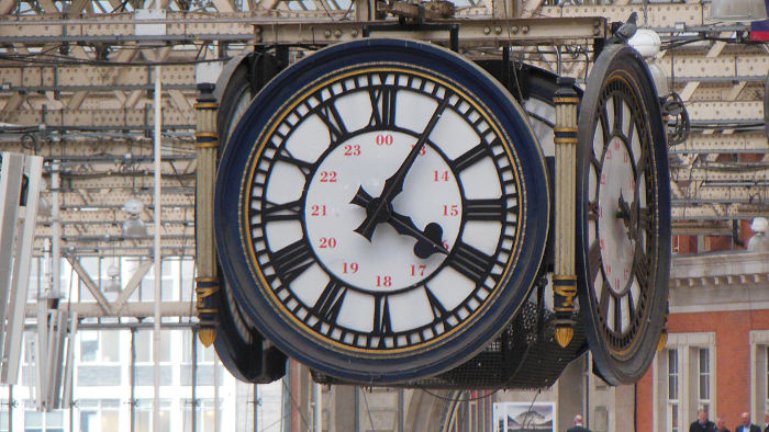 The clock at Waterloo station