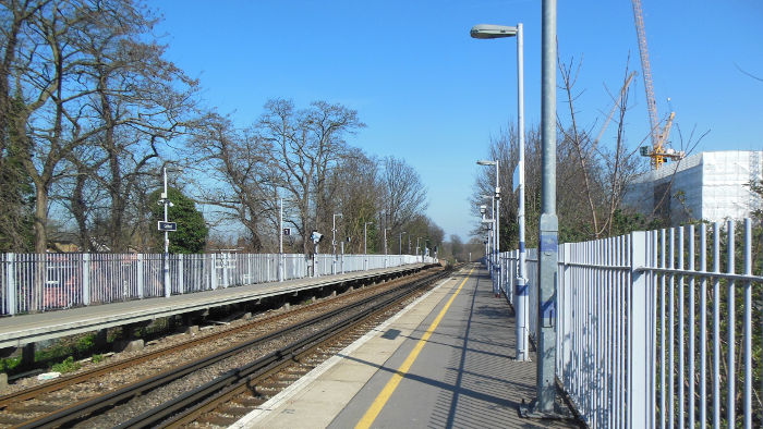 Catford station in
                          the warm sunshine