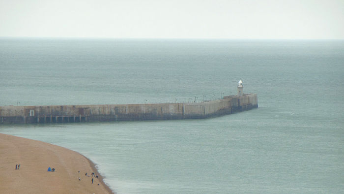 lighthouse at the
                          end of the pier