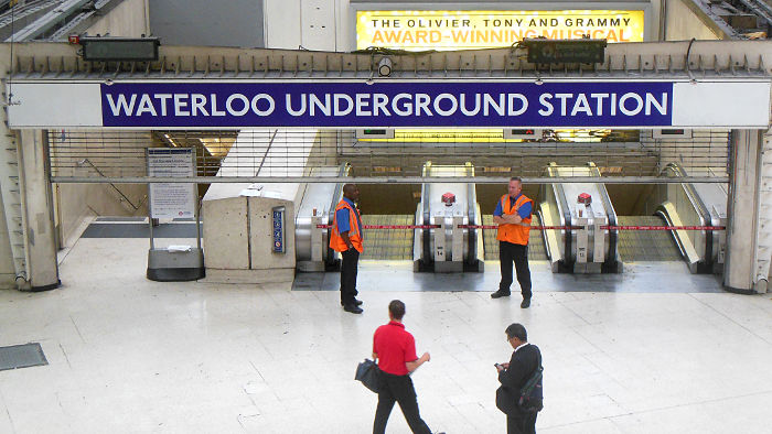 Waterloo Underground
                          with the shutters down