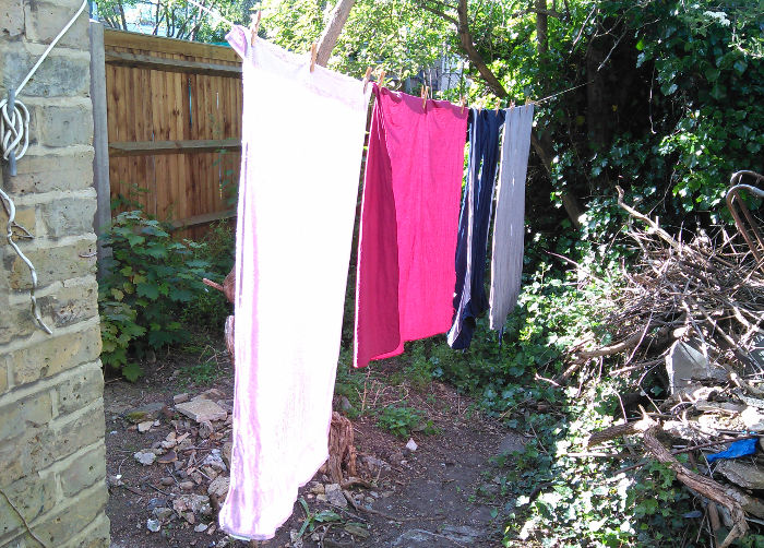 washing drying on
                          the line