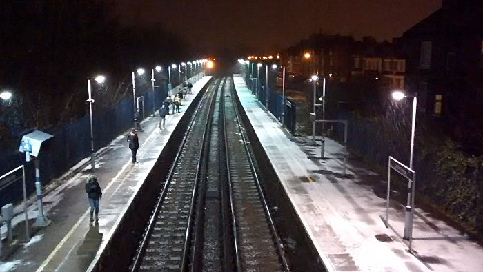 Catford Bridge station with a snowy
                          start to the morning start to the morning