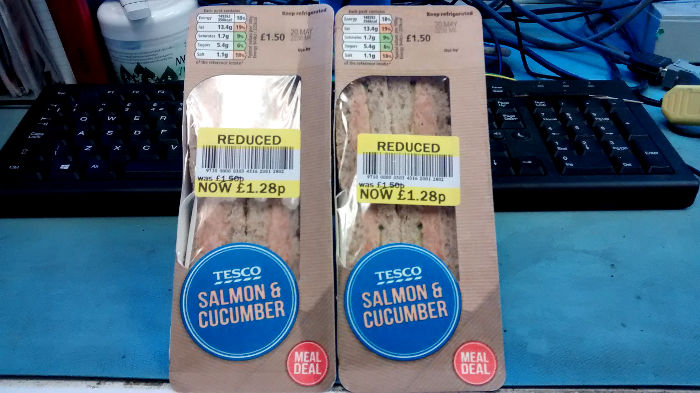 reduced price
                            salmon and cucumber for breakfast