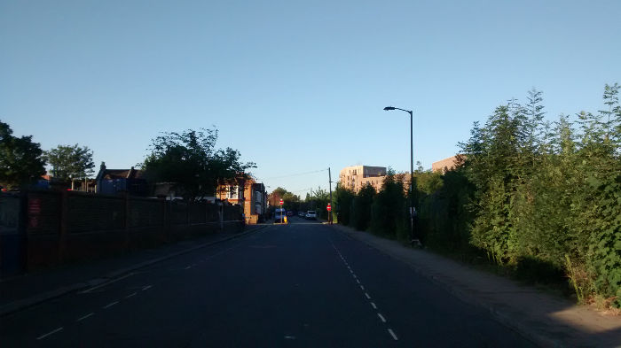 clear blue sky at
                          6.15am this morning