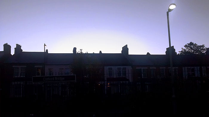 about 15 minutes
                          before official sunrise in Catford