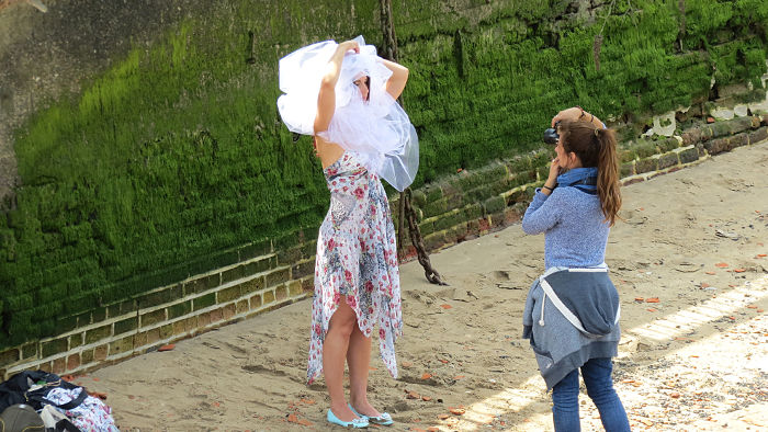 photoshoot on the foreshore