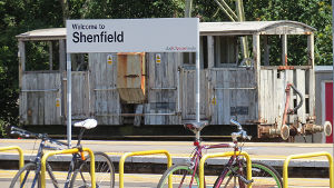 Shenfield station with it's
                                    slowly decaying brake van