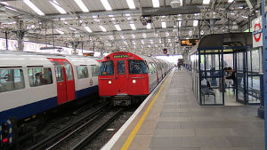 Queens Park station with
                                    Bakerloo line trains