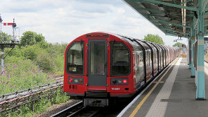 Eastbound Central line train at
                                    Greenford