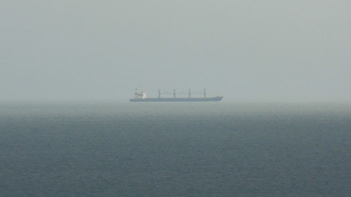 a ship on the murky
                          horizon
