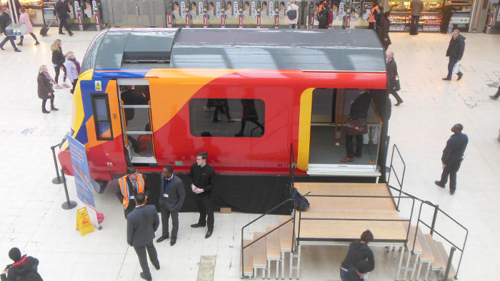 class 707 train exhibit allowing
                              the sticky fingered public to prod it